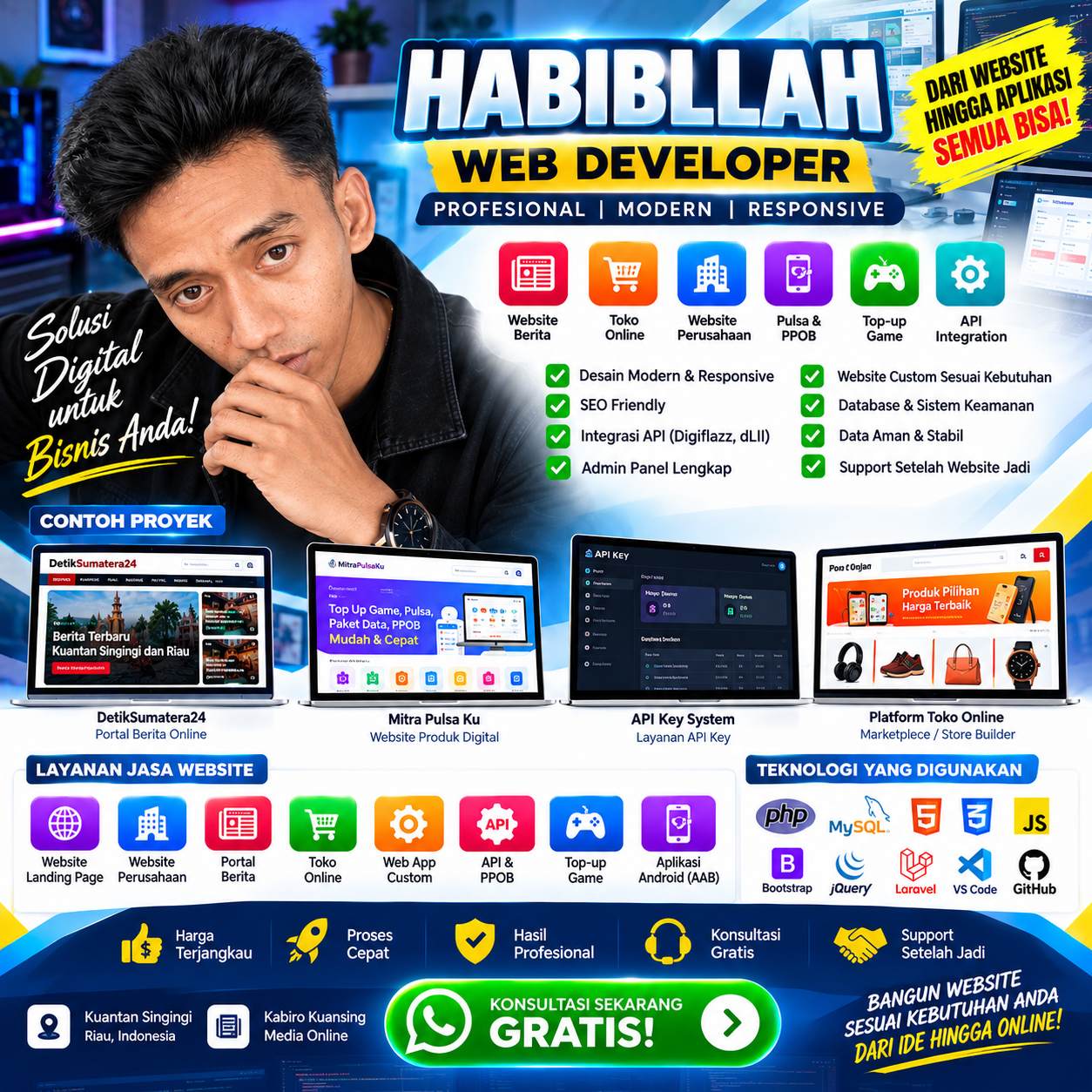 Iklan jasa pembuatan website Habibillah